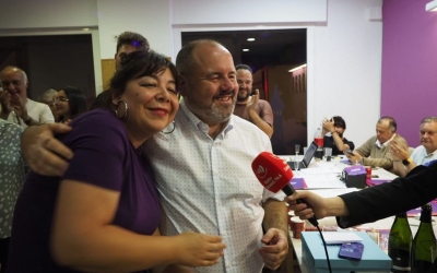 Mena i Sandoval, després de conèixer els resultats/ Sabadell en Comú Podem